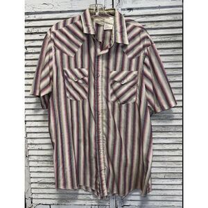 Vintage Men's Express Rider Pearl Snap Shirt Size Large